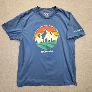 Columbia T-Shirt Men's Blue XL Cotton Outdoor Gear Graphic Print